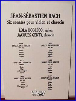 Bach Violin Sonatas BWV1014-1019, Lola Bobesco & Jacques Genty Numbered 226/300