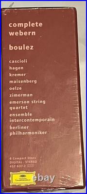 Complete Anton Webern Boulez DG Deutsche Grammophon 6 CD Box Set NEAR MINT