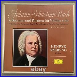 D722 Bach Partitas & Sonatas Szeryng Violin 3LP DGG 139 270/72 Stereo Tulip ED1