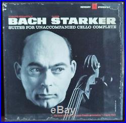 Gold Promo Starker Bach Suites For Unaccompanied Cello 3lp Mercury Sr3-9016 Ed1