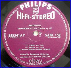 Hi-Fi STEREO Walter Beethoven Complete Symphonies 8xLP Philips SABL 122-3 166-70