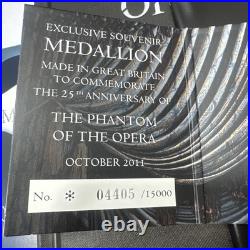 PHANTOM OF THE OPERA 25th Anniversary BOX SET with MEDALLION 4405/15000 LIKE NEW