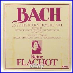 REINE FLACHOT JS BACH 6 suites for cello solo BOURG orig 3xLPs box EX++