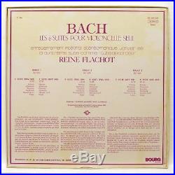 REINE FLACHOT JS BACH 6 suites for cello solo BOURG orig 3xLPs box EX++