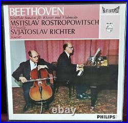 ROSTROPOVICH RICHTER Beethoven 2LP Philips HI-FI Stereo 835 182/3 AY Holland ED1