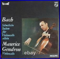 Rare Gendron Bach Solo Cello Suites 3LP Philips 835 272/74 AY Hi-Fi Holland ED1