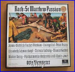 SAX 2446-50 ED1 Bach St Matthew Passion Klemperer 5xLP NEAR MINT Columbia B/S