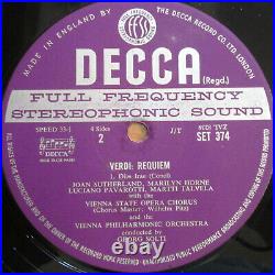 SET 374-5 Verdi Requiem SIGNED by Solti Pavarotti Sutherland Horne Decca WB 3xLP