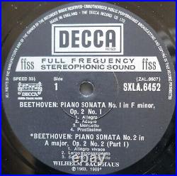 SXLA 6452-6 Beethoven The Piano Sonatas Wilhelm Backhaus 10xLP Decca Box Set