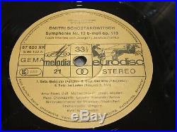 Shostakovich Complete Symphonies KONDRASHIN MRAVINSKY EURODISC MELODIYA 13LP BOX